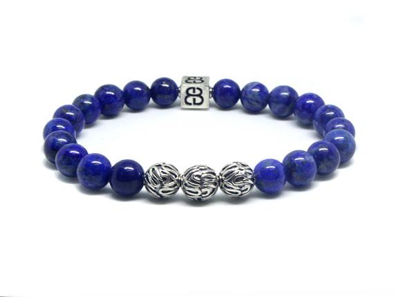 Men's Lapis Lazuli Bracelet, Beads Bracelet Men, Bracelet For Man, Lapis Lazuli Bracelet, Bead Bracelet Man, Men's Bracelet, Man's Bracelet