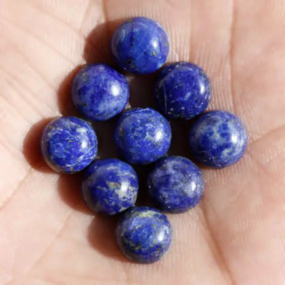 Lapis Lazuli Cabochon Gemstone Natural 3 Mm To 25 Mm Blue Flat Back Calibrated Round Shape Smooth Loose Stone For Earring And Jewelry Making