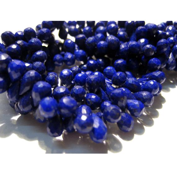 7x10mm Lapis Lazuli Faceted Tear Drop Beads, Lapis Lazuli Faceted Briolettes,  Lapis Lazuli Faceted Drop For Jewelry (20pcs To 40pcs Option)