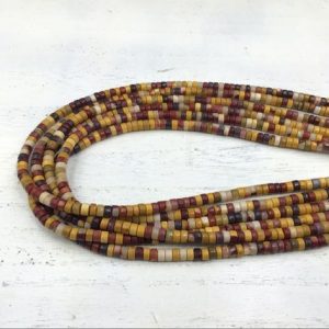 Mookaite Jasper Heishi Beads Rondelle Beads Tyre Spacer Beads 4x2mm Natural Gemstone Rondelles Beading Jewelry Supplies 15.5"/Full Strand | Natural genuine rondelle Mookaite Jasper beads for beading and jewelry making.  #jewelry #beads #beadedjewelry #diyjewelry #jewelrymaking #beadstore #beading #affiliate #ad