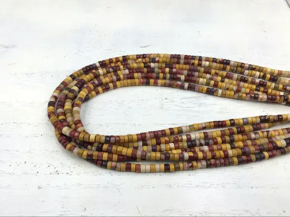 Mookaite Jasper Heishi Beads Rondelle Beads Tyre Spacer Beads 4x2mm Natural Gemstone Rondelles Beading Jewelry Supplies 15.5"/full Strand