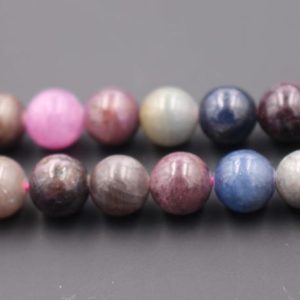Shop Sapphire Round Beads! Natural AAA Genuine Multi-Color Ruby Sapphire Round Beads,6mm 8mm 10mm 12mm Genuine Multi-Color Ruby Sapphire beads,one strand 15" | Natural genuine round Sapphire beads for beading and jewelry making.  #jewelry #beads #beadedjewelry #diyjewelry #jewelrymaking #beadstore #beading #affiliate #ad