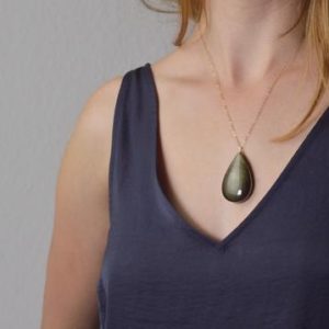 Shop Rainbow Obsidian Necklaces! Black Obsidian Necklace, Gemstone Jewelry, Jewelry trends gift, Black Stone Pendant, Mikrame, Christmas gifts | Natural genuine Rainbow Obsidian necklaces. Buy crystal jewelry, handmade handcrafted artisan jewelry for women.  Unique handmade gift ideas. #jewelry #beadednecklaces #beadedjewelry #gift #shopping #handmadejewelry #fashion #style #product #necklaces #affiliate #ad