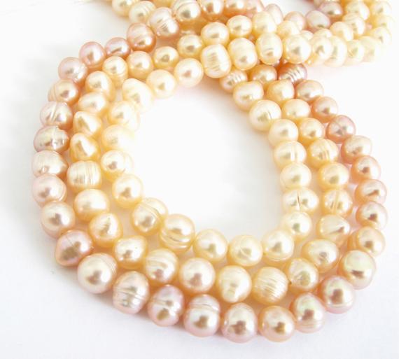 6mm Round Potato Pearls, Choose Peach Or Mauve Pearls, Freshwater Pearls, Genuine Pearls, 6mm Full Strand Freshwater Pearls, Pearl213
