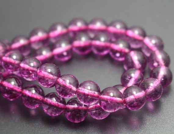 8mm Purple Crystal Quartz Beads,smooth And Round Stone Beads,15 Inches One Starand