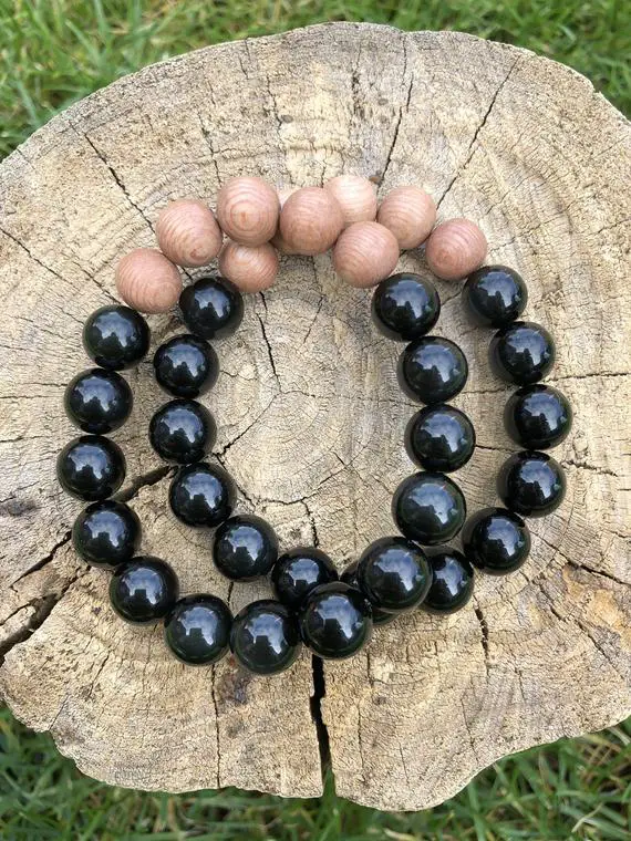Rainbow Obsidian, And, Rosewood, Essential Oil, Diffuser, Aromatherapy Bracelet
