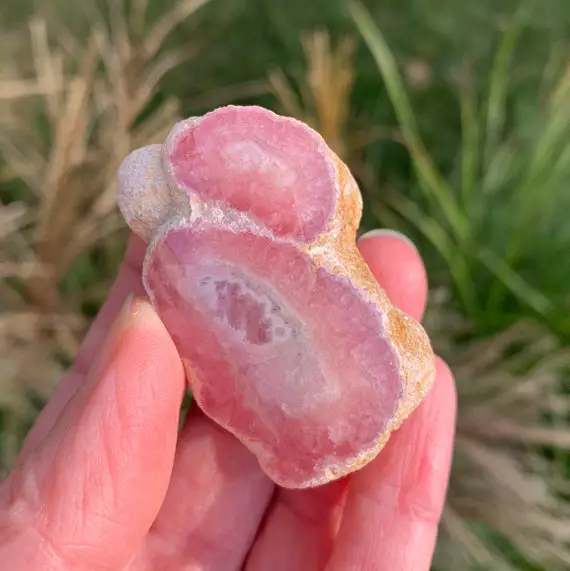 2.2" Rhodochrosite Stalactite Crystal - Raw With Polished Face - Natural Mineral Specimen- Healing Stone- Meditation Crystal- From Argentina