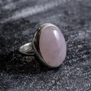 Shop Rose Quartz Rings! Large Quartz Ring, Rose Quartz Ring, Natural Rose Quartz, Pink Ring, January Birthstone, Statement Ring, Solid Silver Ring, Rose Quartz | Natural genuine Rose Quartz rings, simple unique handcrafted gemstone rings. #rings #jewelry #shopping #gift #handmade #fashion #style #affiliate #ad