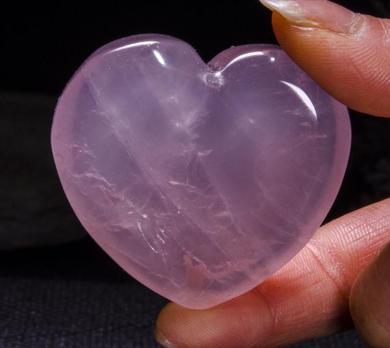 Best Clear Hand Carved Pink Quartz Polished Heart Shaped/rose Quartz Love Stone/pink Heart/rose Quartz Heart/jewelry/special Gift/#4402