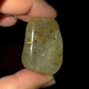 Rutilated Quartz, with Gold and Black Rutile, S/M/L/XL, Tumbled; Abundance, Telepathy, Inspiration, Connection with the Divine, Clairvoyance |  #affiliate