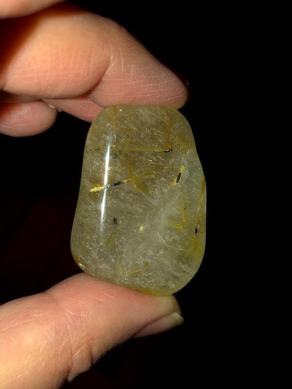 Rutilated Quartz, With Gold And/or Black Rutile, S/m/l/xl, Tumbled