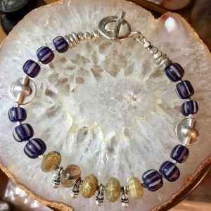 Shop Rutilated Quartz Bracelets! Tribal Bracelet, Tribal Jewelry, African Trade Bead Bracelet, Hill Tribe Silver Bracelet, Rutilated Quartz Bracelet, Boho Bracelet | Natural genuine Rutilated Quartz bracelets. Buy crystal jewelry, handmade handcrafted artisan jewelry for women.  Unique handmade gift ideas. #jewelry #beadedbracelets #beadedjewelry #gift #shopping #handmadejewelry #fashion #style #product #bracelets #affiliate #ad