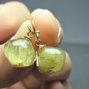 Shop Rutilated Quartz Faceted Beads! SALE 30% OFF Natural Rutilated Quartz Faceted Onion drops 11x11mm, and 14K Solid Yellow Gold Earwires and Bead Caps | Natural genuine faceted Rutilated Quartz beads for beading and jewelry making.  #jewelry #beads #beadedjewelry #diyjewelry #jewelrymaking #beadstore #beading #affiliate #ad