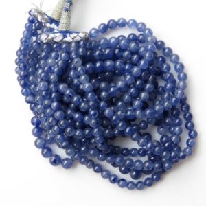 Shop Sapphire Round Beads! Sapphire Round Beads Necklace, 5-7mm Natural Glass Filled Blue Sapphire Round Smooth Beads, 5 Strand Multi Strand Sapphire Necklace, GDS1348 | Natural genuine round Sapphire beads for beading and jewelry making.  #jewelry #beads #beadedjewelry #diyjewelry #jewelrymaking #beadstore #beading #affiliate #ad