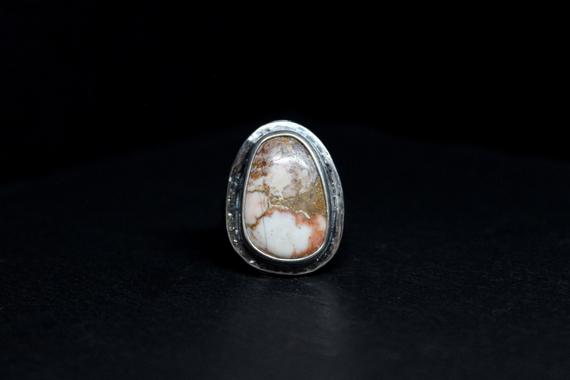 Size 7.5 - Wild Horse Magnesite Sterling Silver Ring | Wildhorse Turquoise | Statement Jewelry Rustic | Boho Minimalist | Gugma Jewelry