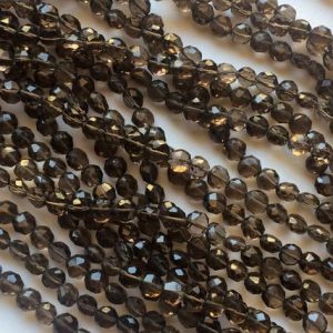 Shop Smoky Quartz Bead Shapes! 6-7mm Smoky Quartz Coins, Smoky Quartz Faceted Coin Beads, 13In Smoky Quartz Coin Beads For Jewelry, Smoky Quartz Beads (1ST To ST Option) | Natural genuine other-shape Smoky Quartz beads for beading and jewelry making.  #jewelry #beads #beadedjewelry #diyjewelry #jewelrymaking #beadstore #beading #affiliate #ad
