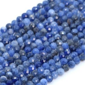 Shop Sodalite Faceted Beads! 3MM Sodalite Beads Grade AAA Genuine Natural Gemstone Full Strand Faceted Round Loose Beads 15.5" Bulk Lot Options (107723-2515) | Natural genuine faceted Sodalite beads for beading and jewelry making.  #jewelry #beads #beadedjewelry #diyjewelry #jewelrymaking #beadstore #beading #affiliate #ad