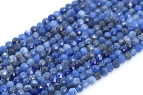 3mm Sodalite Beads Grade Aaa Genuine Natural Gemstone Full Strand Faceted Round Loose Beads 15.5" Bulk Lot Options (107723-2515)