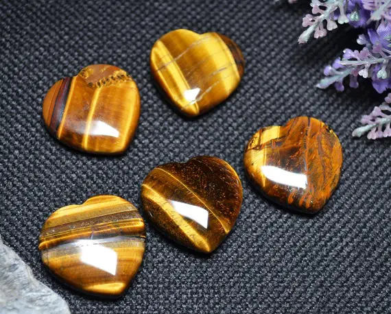Best Hand Carved Tiger's Eye Stone Polished Heart Shaped/ Natural Tiger's Eye Stone/worry Stone/decoration/special Gift-30mm