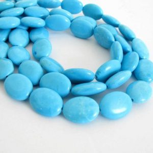 Shop Turquoise Bead Shapes! 16mm Chalk Turquoise Oval Beads, Chalk Turquoise Beads – Full Strand Turquoise Beads, Turq215 | Natural genuine other-shape Turquoise beads for beading and jewelry making.  #jewelry #beads #beadedjewelry #diyjewelry #jewelrymaking #beadstore #beading #affiliate #ad