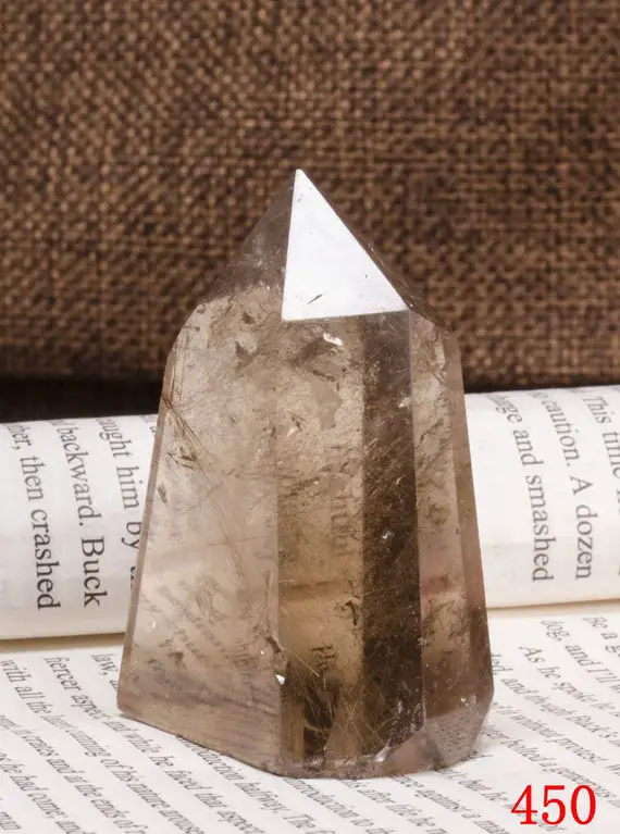Wholesale Natural Gold Rutilated Tower-clear Smoky Quartz-obelisk-jewelry Making-beautiful Threads Included-rainbow-polished Raw Stone-gift