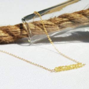 Shop Yellow Sapphire Necklaces! Yellow Sapphire Bar Necklace – Gold Filled Yellow Sapphire Necklace – November Birthstone – Yellow Birthstone – 14k Gold Filled | Natural genuine Yellow Sapphire necklaces. Buy crystal jewelry, handmade handcrafted artisan jewelry for women.  Unique handmade gift ideas. #jewelry #beadednecklaces #beadedjewelry #gift #shopping #handmadejewelry #fashion #style #product #necklaces #affiliate #ad