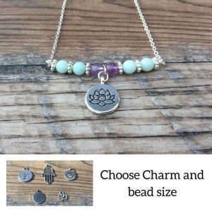 Shop Amazonite Necklaces! Amazonite Lotus necklace, yoga necklace | Natural genuine Amazonite necklaces. Buy crystal jewelry, handmade handcrafted artisan jewelry for women.  Unique handmade gift ideas. #jewelry #beadednecklaces #beadedjewelry #gift #shopping #handmadejewelry #fashion #style #product #necklaces #affiliate #ad
