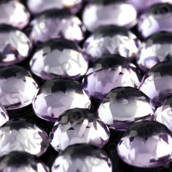 Pink Amethyst Rose Cut Cabochon 6mm Round - Per Stone