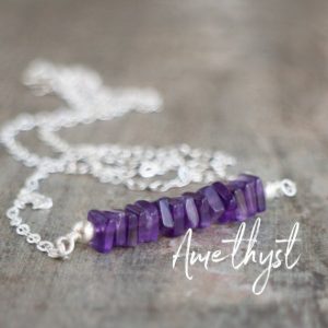 Amethyst Necklace, Purple Necklace, February Birthday Gifts for Her, Gemstone Necklace, Amethyst Jewelry, February Birthstone Necklace | Natural genuine Array jewelry. Buy crystal jewelry, handmade handcrafted artisan jewelry for women.  Unique handmade gift ideas. #jewelry #beadedjewelry #beadedjewelry #gift #shopping #handmadejewelry #fashion #style #product #jewelry #affiliate #ad
