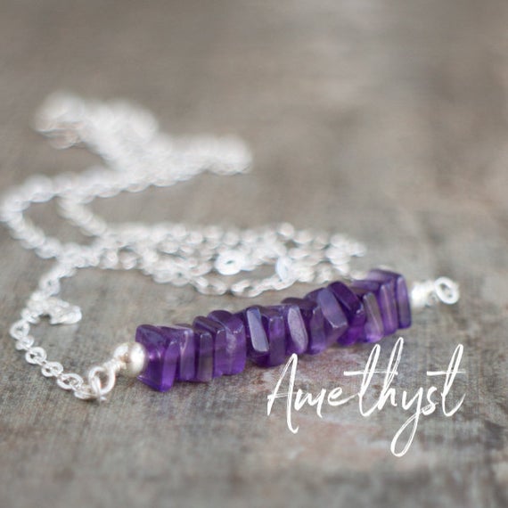 Amethyst Necklace, Purple Necklace, February Birthday Gifts For Her, Gemstone Necklace, Amethyst Jewelry, February Birthstone Necklace