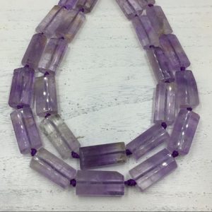 Shop Amethyst Bead Shapes! 8 Sided Clear Amethyst Rectangle Beads Chunky Amethyst Quartz Crystal Beads Vertical Drilled Slice Slab Beads 13-15*27-30mm 13pieces/strand | Natural genuine other-shape Amethyst beads for beading and jewelry making.  #jewelry #beads #beadedjewelry #diyjewelry #jewelrymaking #beadstore #beading #affiliate #ad