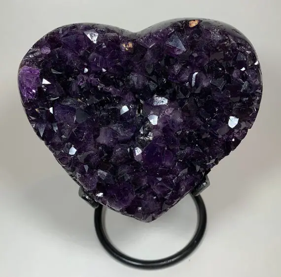 4.6" Amethyst Crystal Heart - Raw Druzy Amethyst - Natural Cluster - Collectible Stone - Meditation Crystal- Display/decor- From Uruguay 2lb