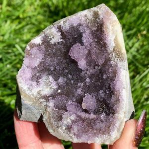 Standing Uruguayan Amethyst Cluster / Cut Base Druzy Geode #8 | Natural genuine stones & crystals in various shapes & sizes. Buy raw cut, tumbled, or polished gemstones for making jewelry or crystal healing energy vibration raising reiki stones. #crystals #gemstones #crystalhealing #crystalsandgemstones #energyhealing #affiliate #ad