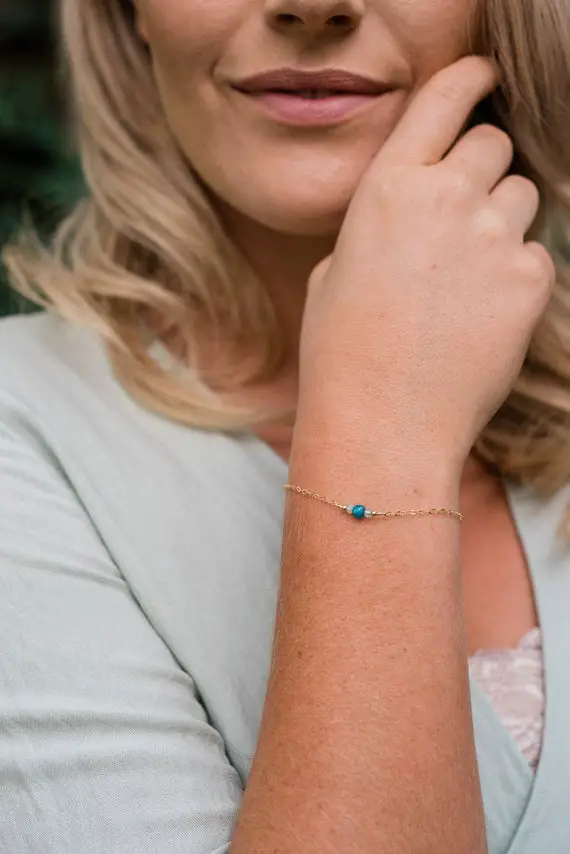 Blue Apatite Bracelet. Apatite Bracelet. Neon Blue Bracelet. Handmade Jewelry. Gemstone Bracelet. Bright Blue Crystal Bracelet.