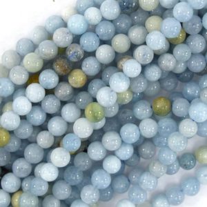 Natural Blue Aquamarine Round Beads Gemstone 15.5" Strand 4mm 6mm 8mm 10mm 12mm S1 | Natural genuine beads Array beads for beading and jewelry making.  #jewelry #beads #beadedjewelry #diyjewelry #jewelrymaking #beadstore #beading #affiliate #ad