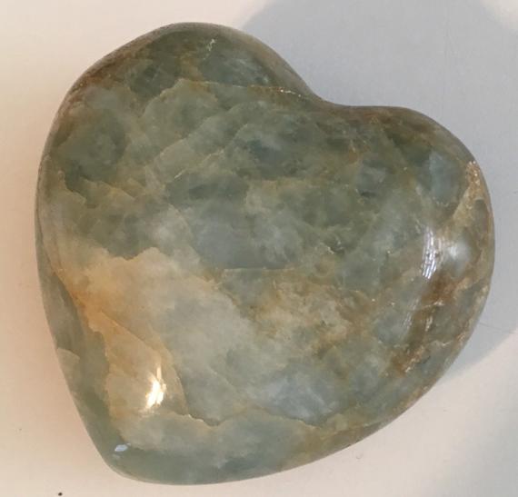 Aquamarine Premium Gemstone Heart, Spiritual Stone, Healing Crystals And Stones, Positive Energy, Heart Of Courage Stone