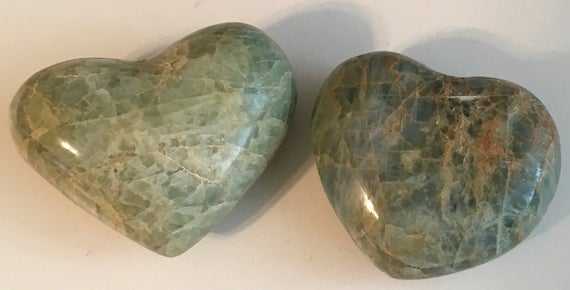 Aquamarine Premium Gemstone Heart, Spiritual Stone, Healing Crystals And Stones, Positive Energy, Heart Of Courage Stone