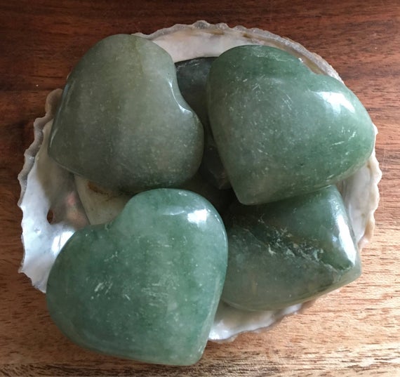 Green Aventurine Gemstone Puffy Heart, Healing Stone, Comforting And Nurturing Stone, Heart Chakra Stone, Spiritual Stone,