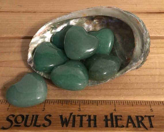 Green Aventurine Small Gemstone Puffy Heart, Healing Stone, Comforting And Nurturing Stone, Heart Chakra Stone, Spiritual Stone,