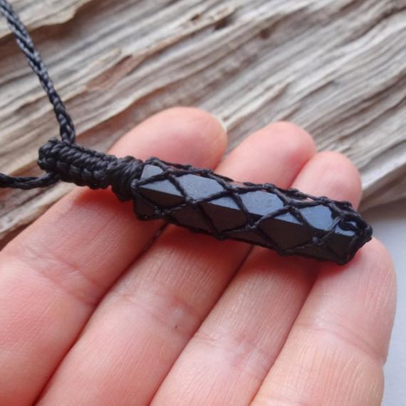 Black Tourmaline Crystal Necklace