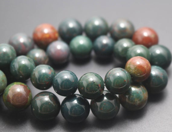 6mm/8mm/10mm/12mm Natural Bloodstone Smooth And Round Stone Beads,15 Inches One Starand