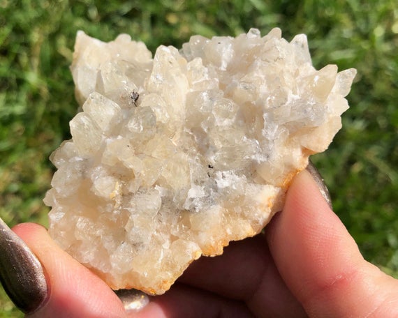Sparkly Dogtooth Calcite Cluster From Geode From Morocco #10