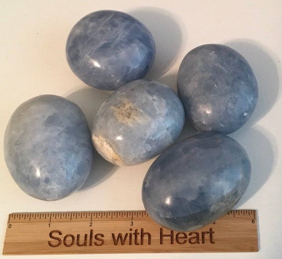Blue Calcite Large Palm Stone, Relaxing Stone, Healing Stone, Healing Crystal, Chakra Stone, Spiritual Stone, Meditation