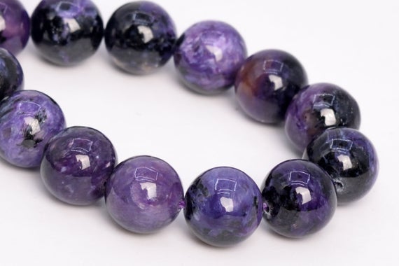11mm Dark Color Charoite Beads Russia Grade A+ Genuine Natural Gemstone Half Strand Round Loose Beads 7.5" Bulk Lot Options (108976h-2836)