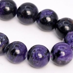 Shop Charoite Round Beads! 14MM Dark Color Charoite Beads Russia Grade A Genuine Natural Gemstone Half Strand Round Loose Beads 7.5" Bulk Lot Options (108990h-2840) | Natural genuine round Charoite beads for beading and jewelry making.  #jewelry #beads #beadedjewelry #diyjewelry #jewelrymaking #beadstore #beading #affiliate #ad