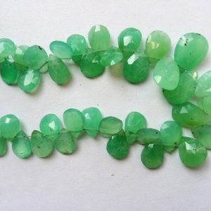 Shop Chrysoprase Bead Shapes! 6×7-9x15mm App Chrysoprase Faceted Pear Briolettes, Green Chrysoprase Beads, 20pcs Shaded Chrysoprase For Jewelry | Natural genuine other-shape Chrysoprase beads for beading and jewelry making.  #jewelry #beads #beadedjewelry #diyjewelry #jewelrymaking #beadstore #beading #affiliate #ad