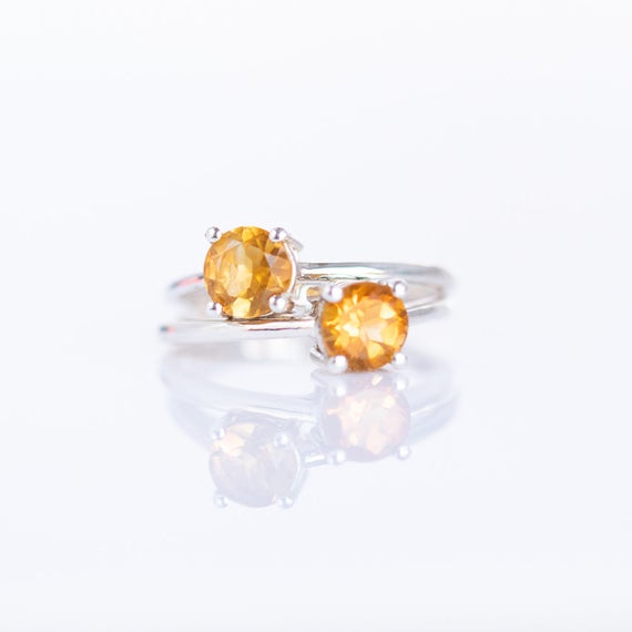 Citrine Ring Sterling Silver Size 6, November Birthstone Ring, Gifts For Her, Natural Citrine Jewelry
