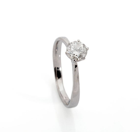 Gold Solitaire Ring-solitaire Ring- Solitaire Diamond Ring-14k White Gold Ring-promise Ring-dainty Ring-diamond Ring-solid Gold Ring