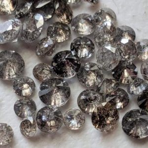 Shop Diamond Stones & Crystals! Salt And Pepper Diamond, CONFLICT FREE 3-3.3 mm, Round Brilliant Cut Solitaire Cut Clear Black Diamond For Jewelry, 5 Pcs-PPD511 | Natural genuine stones & crystals in various shapes & sizes. Buy raw cut, tumbled, or polished gemstones for making jewelry or crystal healing energy vibration raising reiki stones. #crystals #gemstones #crystalhealing #crystalsandgemstones #energyhealing #affiliate #ad