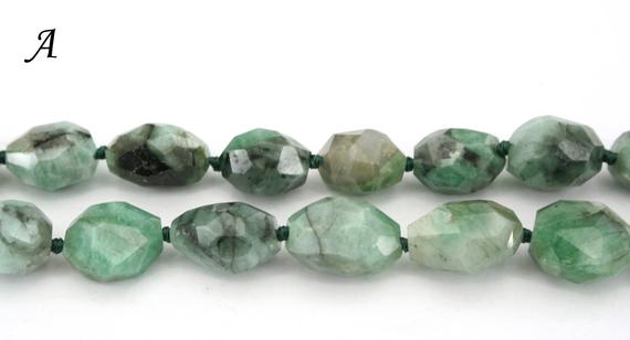 Emerald 9-13mm Faceted Beads (etb01333) Rare Stone/unique Jewelry/vintage Jewelry/gemstone Necklace